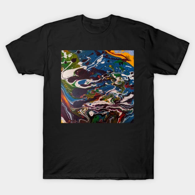 Nebula 2 - Pour Painting T-Shirt by NightserFineArts